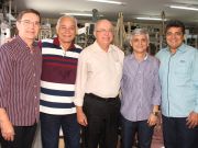 O presidente do CFO, Airton Diogo Morilhas Rodrigues (Centro), com os ex-presidentes do CRO-RN, Jaldir, Doriélio e Eimar; e o atual, Gláucio de Morais
