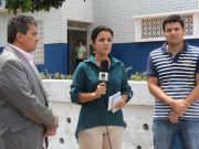A repórter Camila Torres comandou a entrada ao vivo sobre a interdição do CRO-RN em Ceará-Mirim