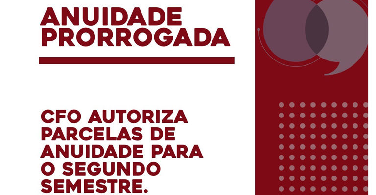 CFO prorroga prazo para pagamento parcelado da Anuidade 2020