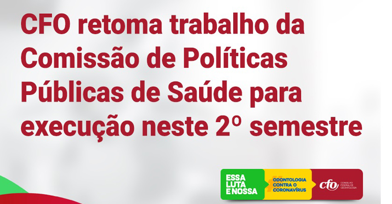 CFO retoma trabalho da Comissão de Políticas Públicas de Saúde para execução neste 2º semestre