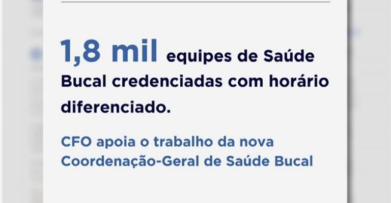 Coordenação-Geral de Saúde Bucal credencia 1,8 mil Equipes de Saúde Bucal com horário diferenciado