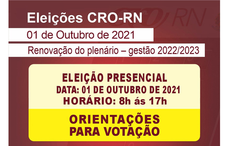 Banners publicados no Instagram com orientações sobre as eleições CRO-RN 2021