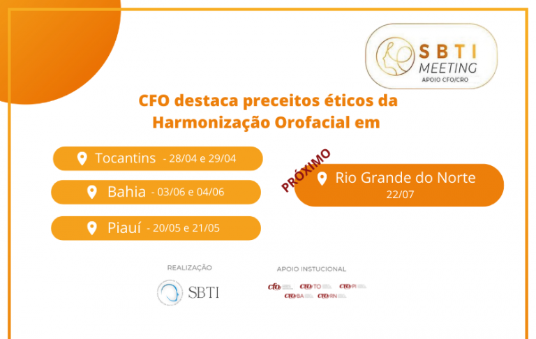 CFO destaca preceitos éticos da Harmonização Orofacial em Meetings de HOF nos estados; de Tocantins, Piauí e Bahia; próximo encontro será em Natal (RN)