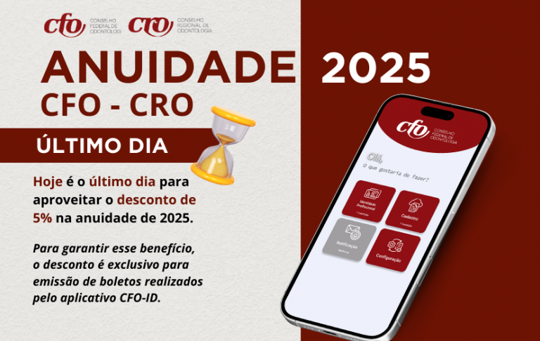 Último dia para garantir 5% de desconto na anuidade de 2025