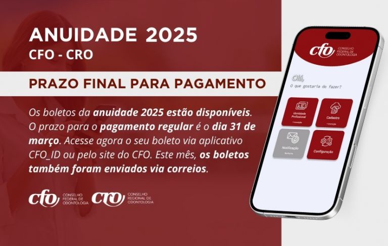 ANUIDADE 2025: Prazo final para pagamento