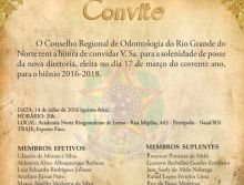 Novo plenário do CRO-RN para o biênio 2016/2018 toma posse no dia 14 de julho  