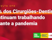 Consulta do CFO revela que 82% dos dentistas entrevistados continuam trabalhando durante a pandemia
