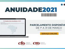 Anuidade 2021: parcelamento disponível de 1º a 31 de março